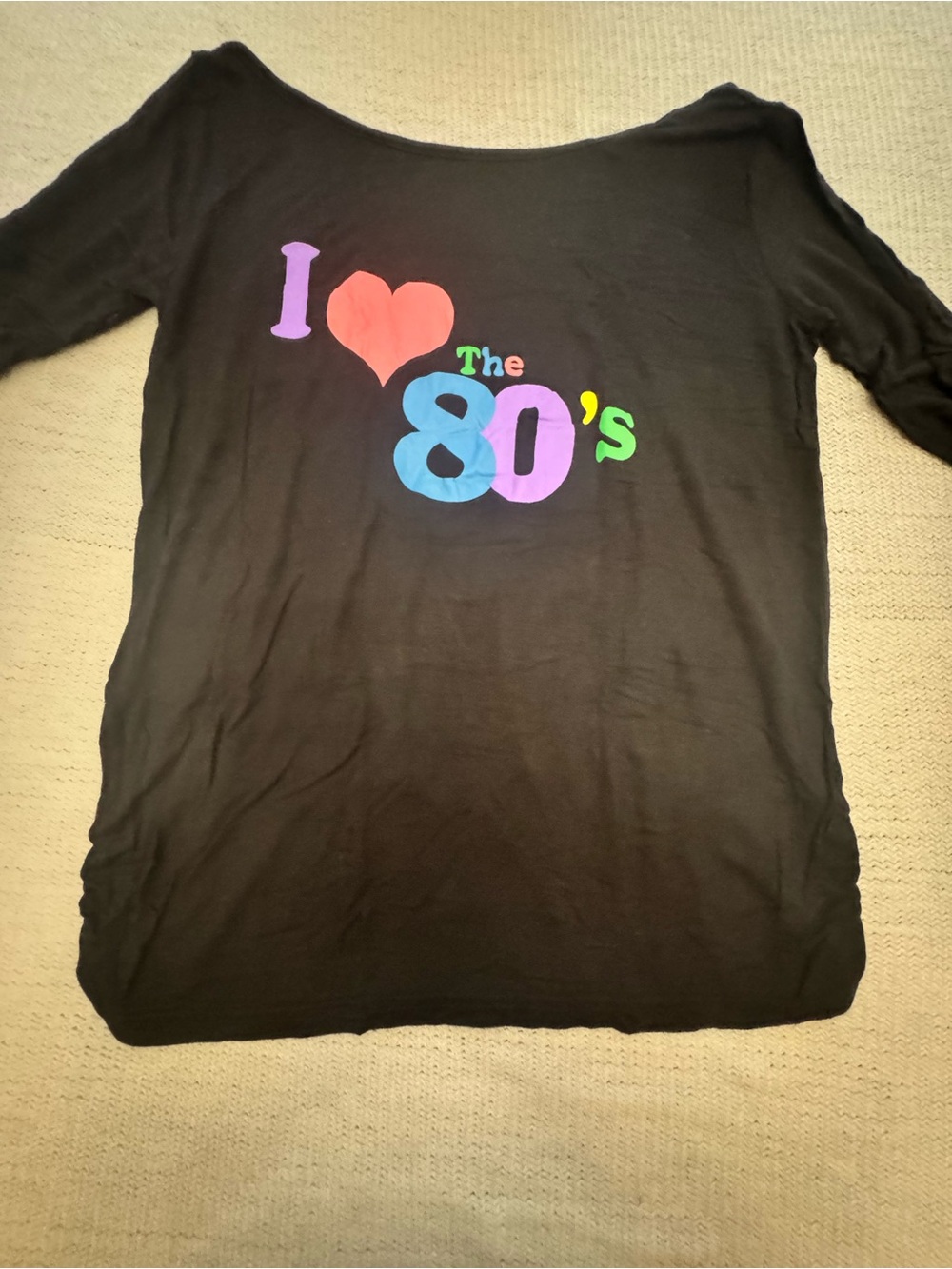 Women’s Black 'I Love The 80's' Graphic Long Sleeve Tee